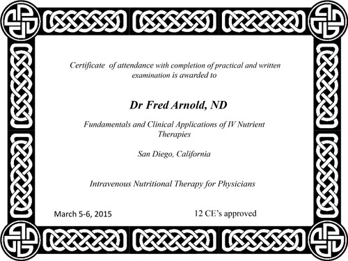 Intravenous Nutritional Therapy for Physicians Certificate