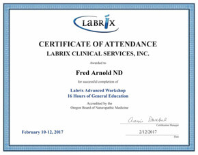 Labrix Certificate of Attendance