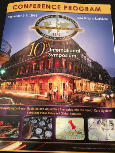 Dr. Fred Arnold attends a conference by the International Hyperbaric Medical Foundation